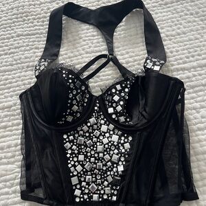 Victoria's Secret Black Mesh Corset